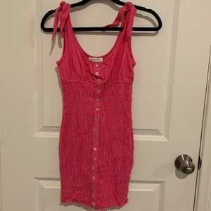 Pink ruching dress